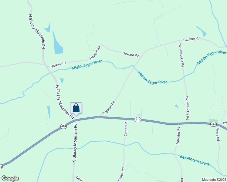 map of restaurants, bars, coffee shops, grocery stores, and more near 3639 South Carolina 414 in Landrum