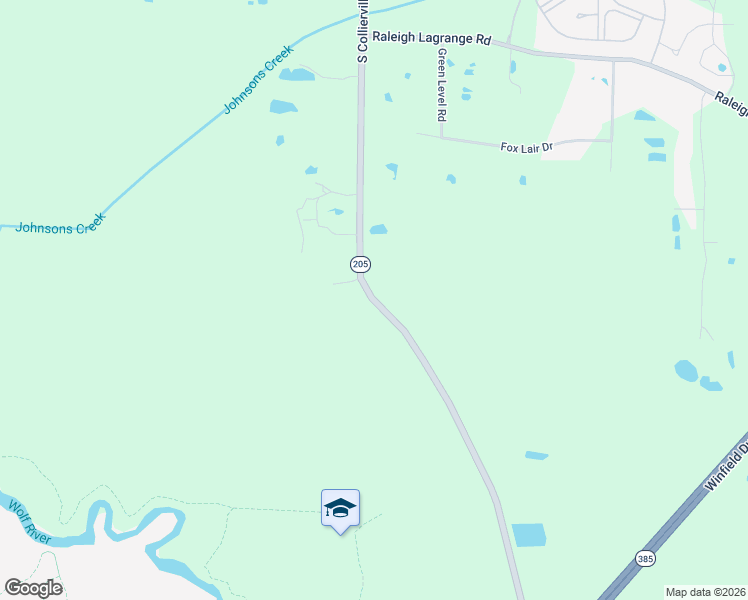 map of restaurants, bars, coffee shops, grocery stores, and more near Tennessee 205 in Fisherville