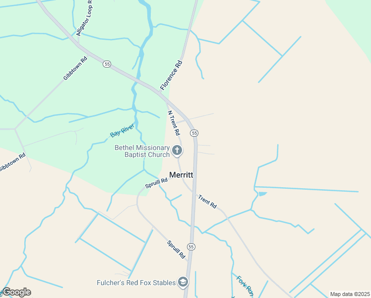 map of restaurants, bars, coffee shops, grocery stores, and more near 253 North Trent Road in Merritt