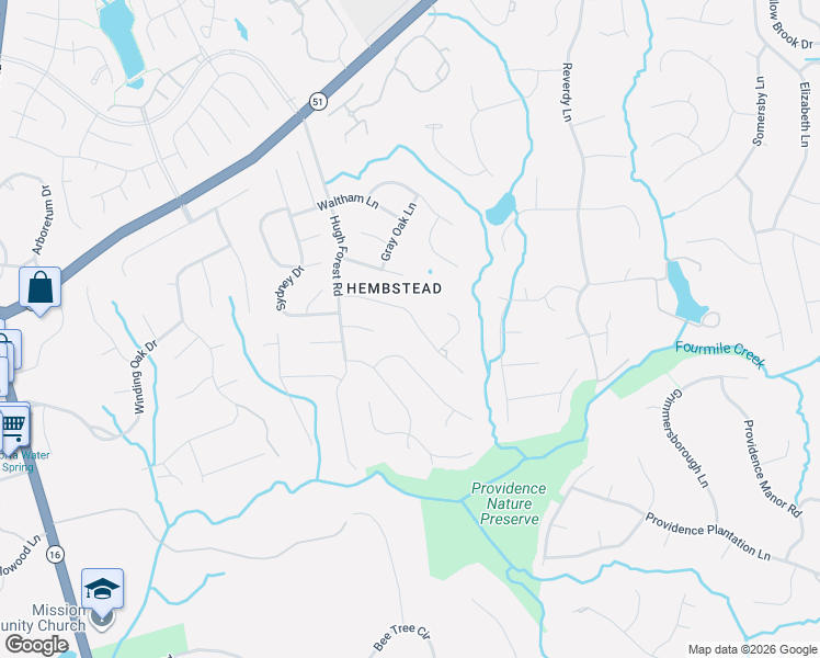 map of restaurants, bars, coffee shops, grocery stores, and more near 2001 Kilmonack Lane in Charlotte