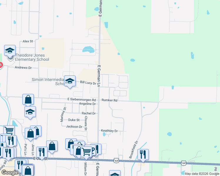 map of restaurants, bars, coffee shops, grocery stores, and more near 1985 RichSmith Lane in Conway