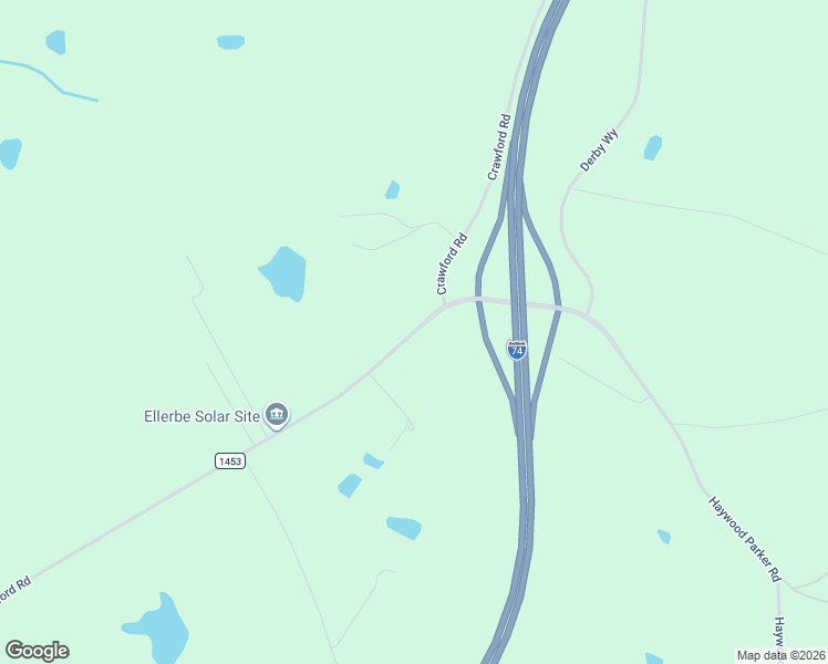 map of restaurants, bars, coffee shops, grocery stores, and more near 757 Crawford Road in Ellerbe