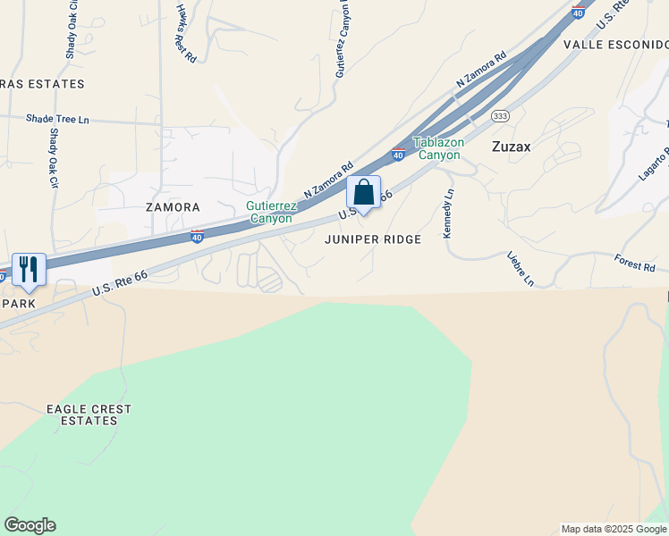 map of restaurants, bars, coffee shops, grocery stores, and more near 782 New Mexico 333 in Tijeras