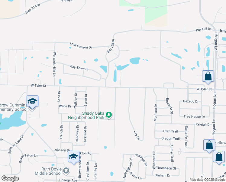 map of restaurants, bars, coffee shops, grocery stores, and more near 1465 Champions Drive in Conway