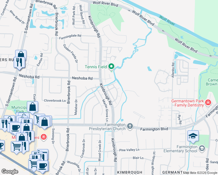 map of restaurants, bars, coffee shops, grocery stores, and more near 8147 Hunters Grove Lane in Germantown