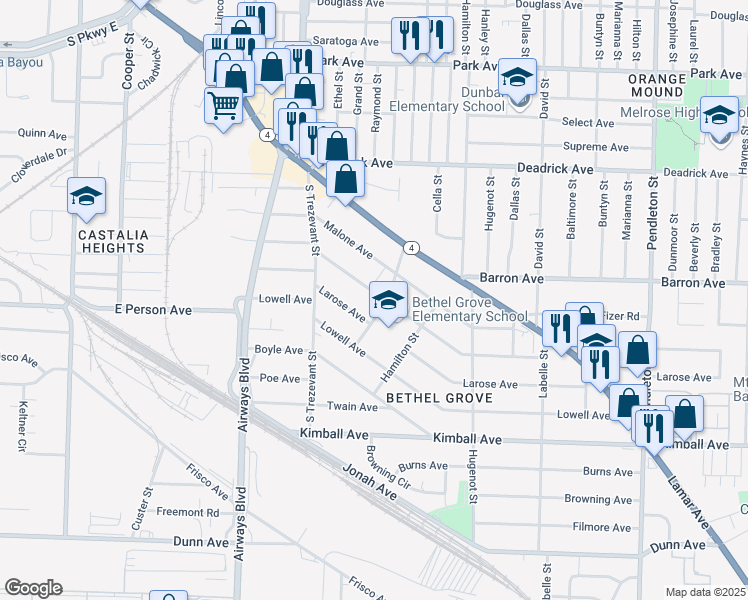map of restaurants, bars, coffee shops, grocery stores, and more near 2429 Arlington Avenue in Memphis