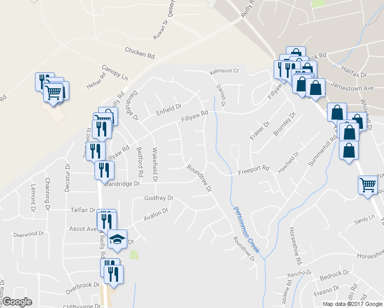 map of restaurants, bars, coffee shops, grocery stores, and more near 7118 Stockport Cir in Fayetteville