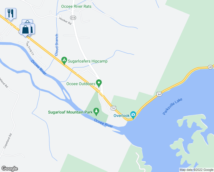 map of restaurants, bars, coffee shops, grocery stores, and more near 144 Parksville Road in Benton