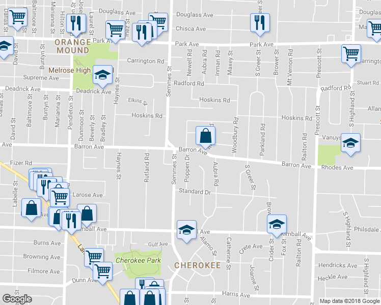 map of restaurants, bars, coffee shops, grocery stores, and more near 1152 Poppen Drive in Memphis