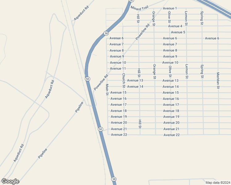 map of restaurants, bars, coffee shops, grocery stores, and more near Avenue 15 in Kern County
