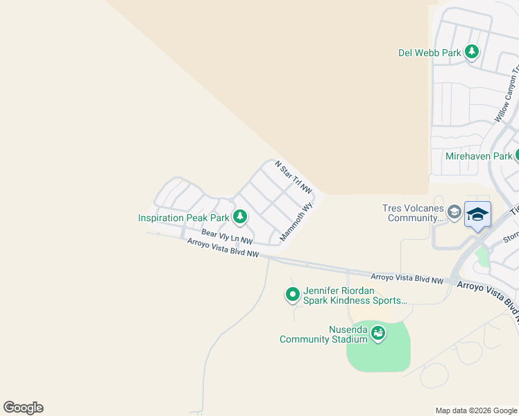 map of restaurants, bars, coffee shops, grocery stores, and more near Arroyo Vista Boulevard Northwest in Albuquerque