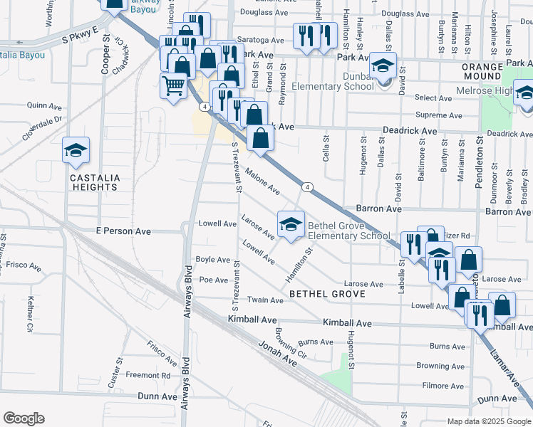 map of restaurants, bars, coffee shops, grocery stores, and more near 2429 Arlington Avenue in Memphis
