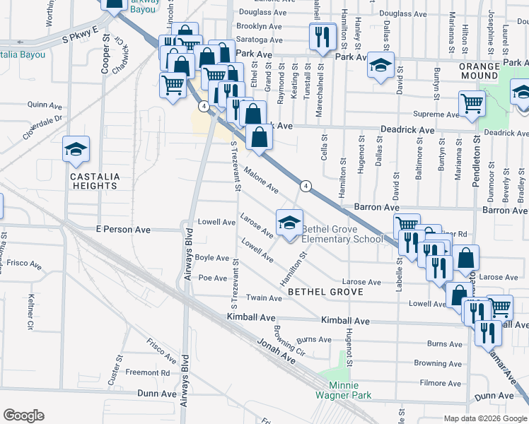 map of restaurants, bars, coffee shops, grocery stores, and more near 2429 Arlington Avenue in Memphis