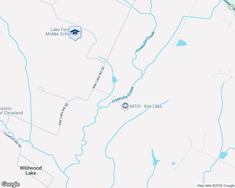 map of restaurants, bars, coffee shops, grocery stores, and more near 721 Southeast Kile Lake Road in Cleveland