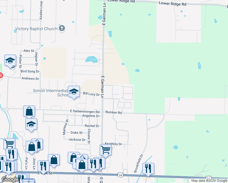 map of restaurants, bars, coffee shops, grocery stores, and more near 1970 RichSmith Lane in Conway