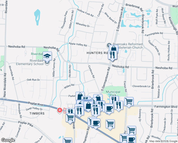 map of restaurants, bars, coffee shops, grocery stores, and more near 1798 Hayden Road in Germantown