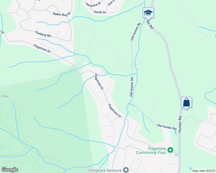 map of restaurants, bars, coffee shops, grocery stores, and more near 5411 Lodestone Drive in Ooltewah
