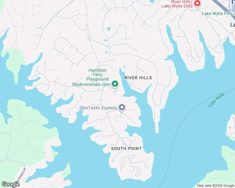 map of restaurants, bars, coffee shops, grocery stores, and more near 52 Old Post Road in Lake Wylie