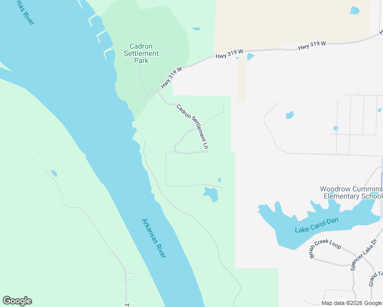 map of restaurants, bars, coffee shops, grocery stores, and more near Cadron Settlement Lane in Conway