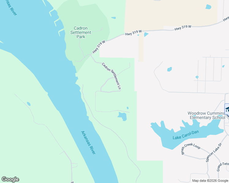 map of restaurants, bars, coffee shops, grocery stores, and more near 1586 Cadron Settlement Lane in Conway