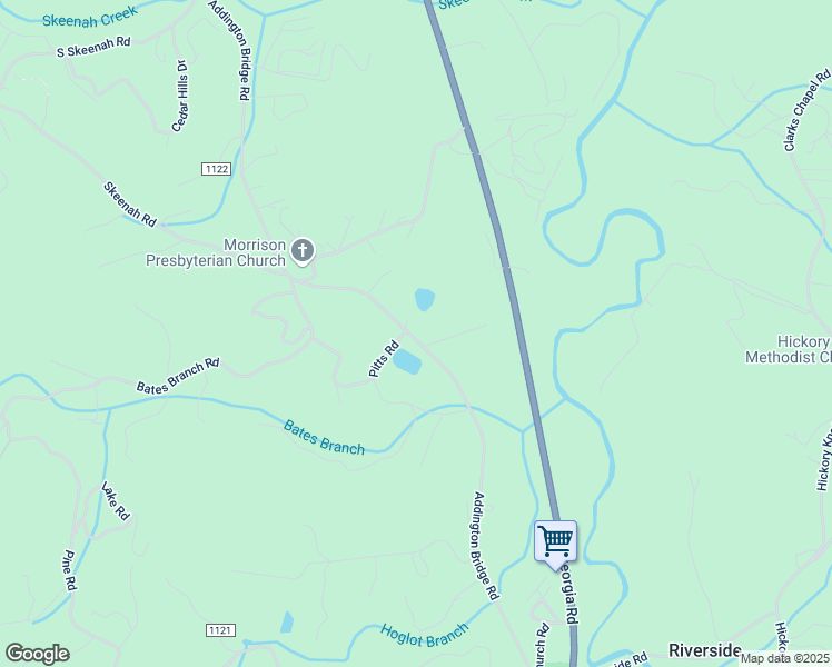 map of restaurants, bars, coffee shops, grocery stores, and more near 2096 Addington Bridge Road in Franklin
