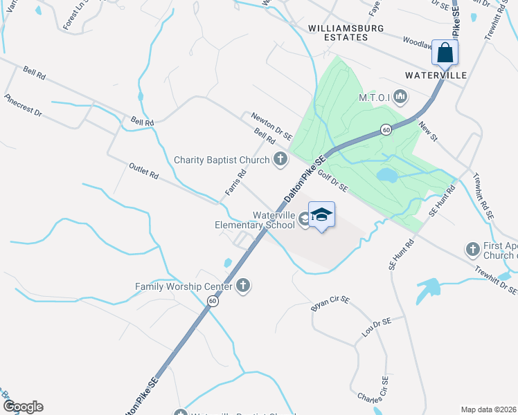 map of restaurants, bars, coffee shops, grocery stores, and more near 128 Gilliland Drive in Cleveland