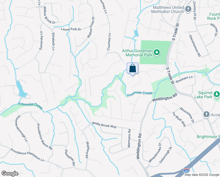 map of restaurants, bars, coffee shops, grocery stores, and more near 1805 Watlington Drive in Charlotte