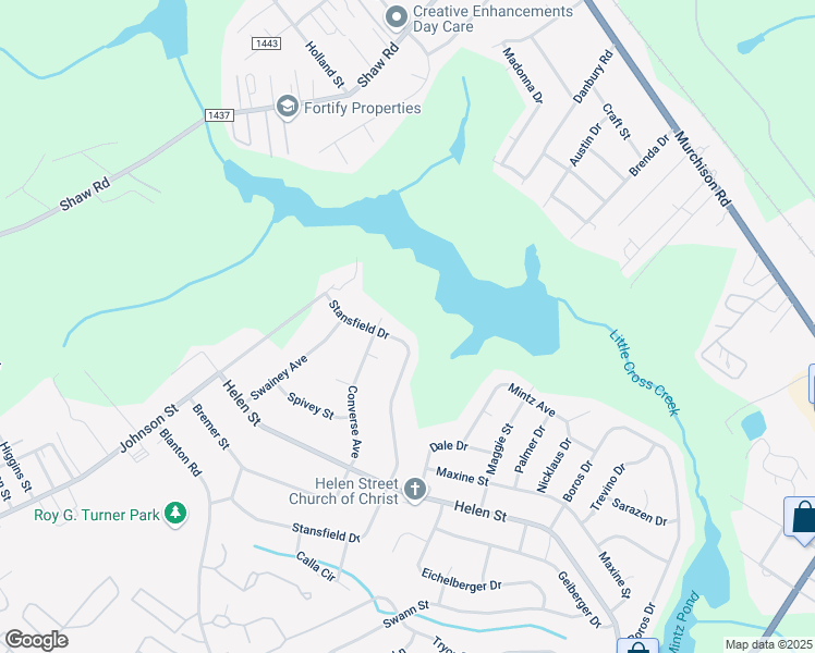 map of restaurants, bars, coffee shops, grocery stores, and more near 1522 Stansfield Drive in Fayetteville