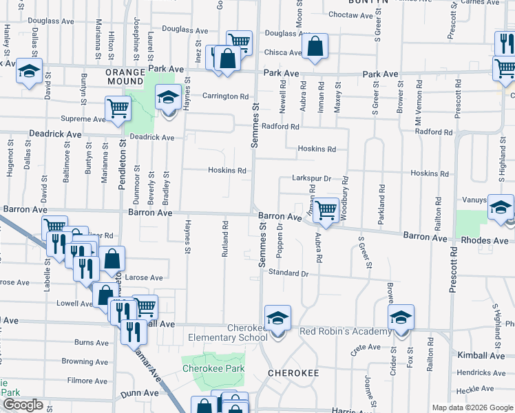 map of restaurants, bars, coffee shops, grocery stores, and more near 1108 Semmes Street in Memphis