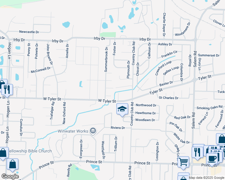 map of restaurants, bars, coffee shops, grocery stores, and more near 3315 Lillian Cove in Conway