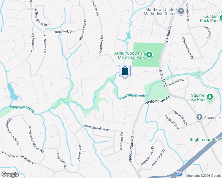 map of restaurants, bars, coffee shops, grocery stores, and more near 2711 Kipperly Court in Charlotte