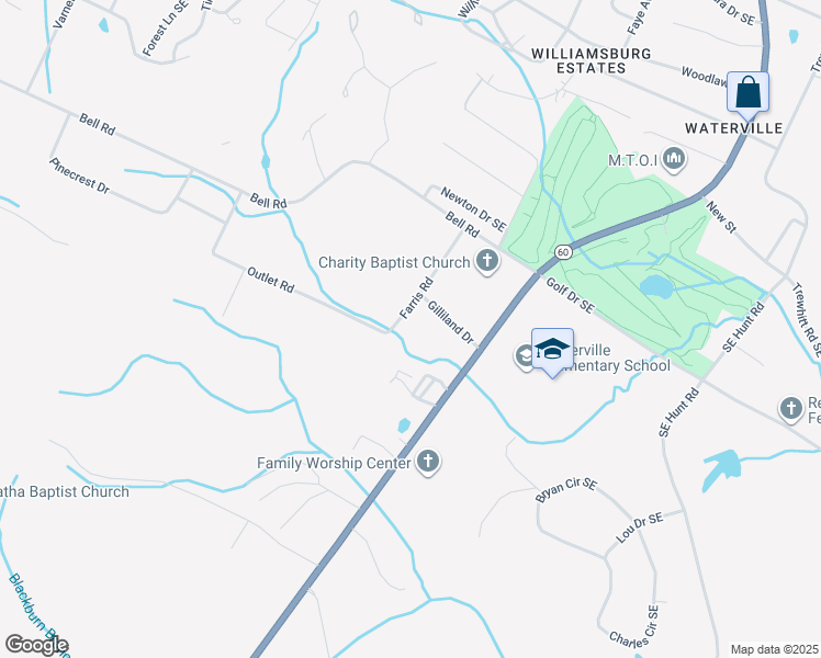 map of restaurants, bars, coffee shops, grocery stores, and more near 161 Gilliland Drive in Cleveland