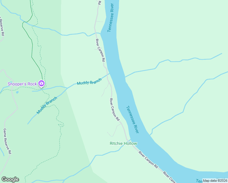 map of restaurants, bars, coffee shops, grocery stores, and more near 19100 River Canyon Road in Chattanooga