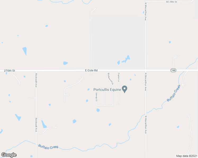 map of restaurants, bars, coffee shops, grocery stores, and more near 12590 Oklahoma 74B Spur in Blanchard