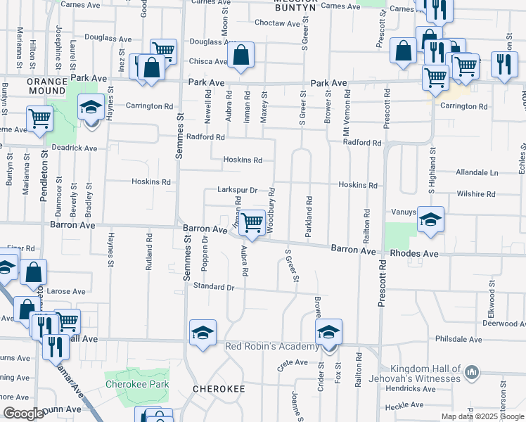 map of restaurants, bars, coffee shops, grocery stores, and more near 3183 Ruby Cove in Memphis