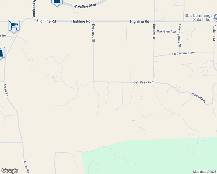 map of restaurants, bars, coffee shops, grocery stores, and more near 19465 Marquita Court in Tehachapi