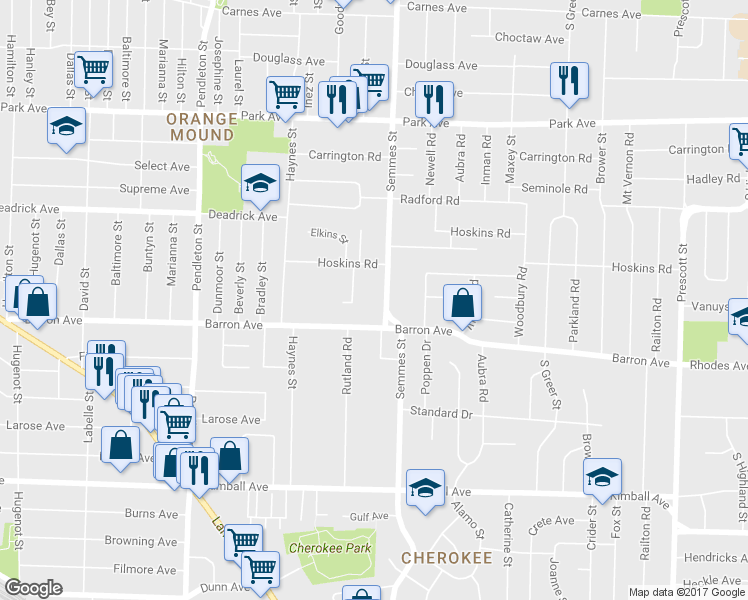 map of restaurants, bars, coffee shops, grocery stores, and more near 1107 Semmes Street in Memphis