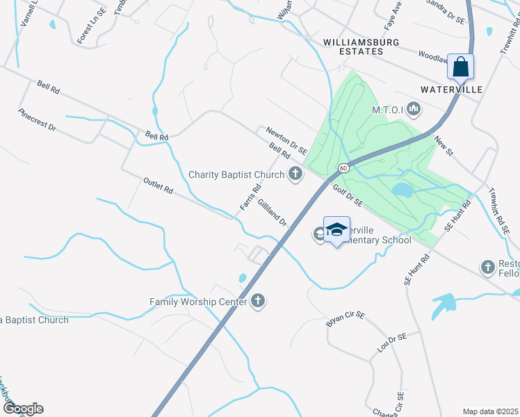 map of restaurants, bars, coffee shops, grocery stores, and more near 161 Gilliland Drive in Cleveland