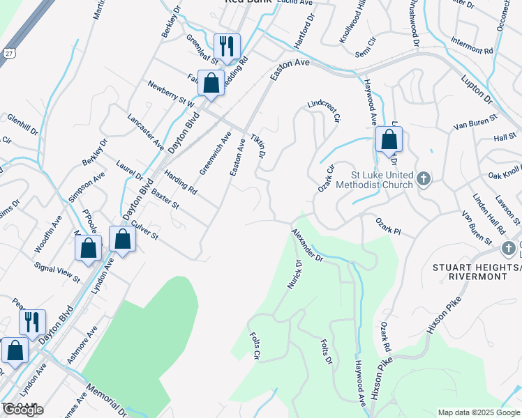 map of restaurants, bars, coffee shops, grocery stores, and more near 233 Cliftview Drive in Chattanooga