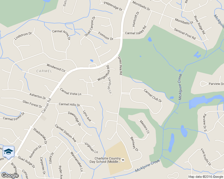map of restaurants, bars, coffee shops, grocery stores, and more near 5362 Sandtrap Lane in Charlotte