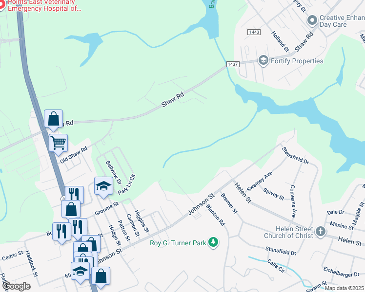 map of restaurants, bars, coffee shops, grocery stores, and more near in Fayetteville