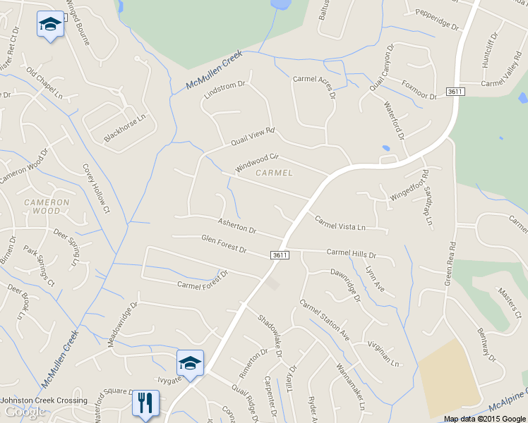 map of restaurants, bars, coffee shops, grocery stores, and more near 5512 Carmel Road in Charlotte