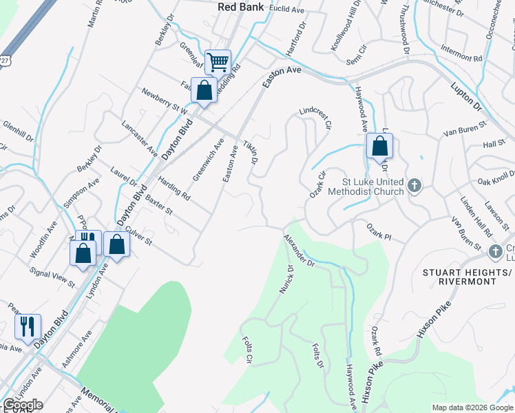 map of restaurants, bars, coffee shops, grocery stores, and more near 411 McClure Terrace in Chattanooga