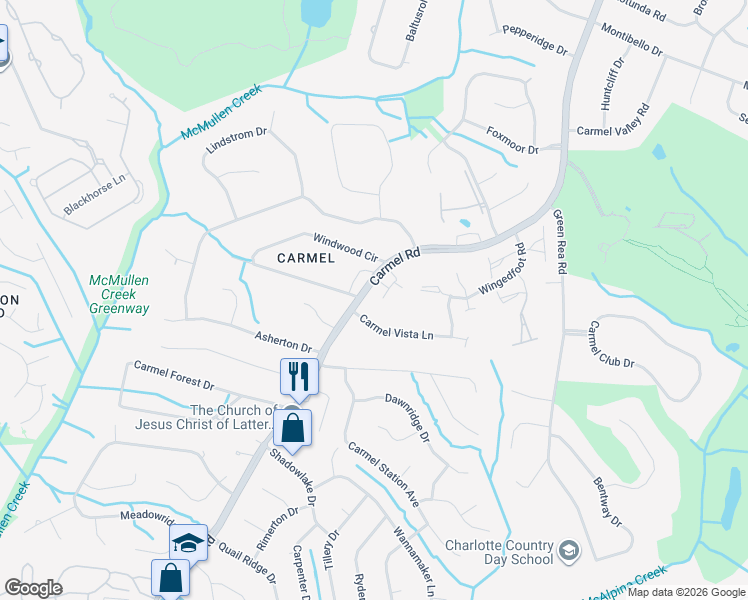 map of restaurants, bars, coffee shops, grocery stores, and more near in Charlotte