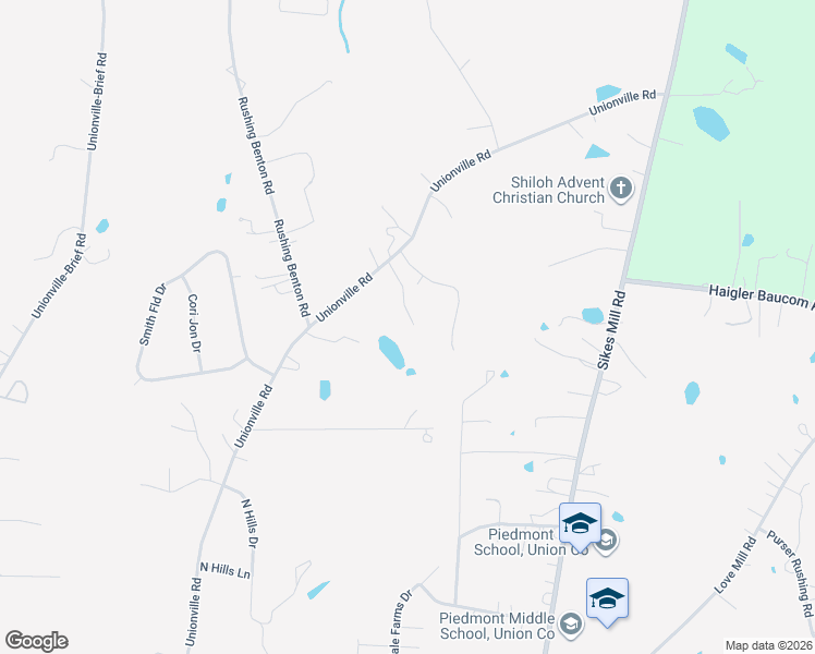 map of restaurants, bars, coffee shops, grocery stores, and more near 5714 Unionville Road in Monroe