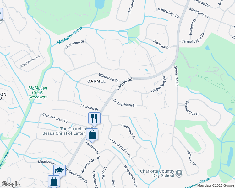 map of restaurants, bars, coffee shops, grocery stores, and more near in Charlotte