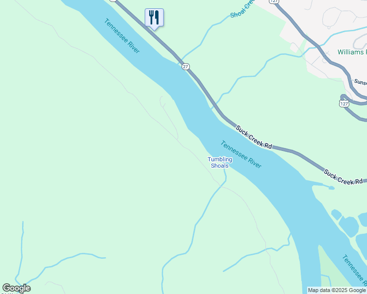 map of restaurants, bars, coffee shops, grocery stores, and more near 2401 Cash Canyon Road in Chattanooga
