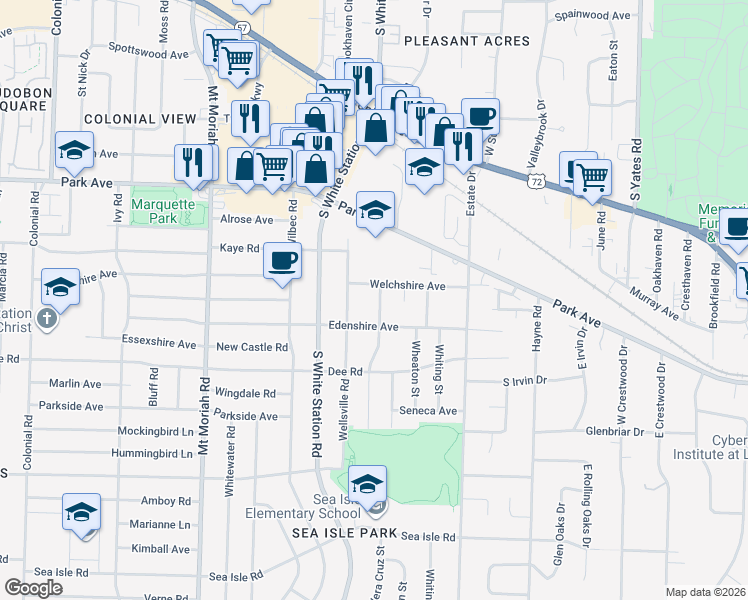 map of restaurants, bars, coffee shops, grocery stores, and more near 5187 Welchshire Avenue in Memphis
