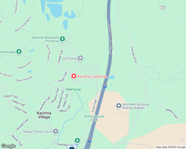 map of restaurants, bars, coffee shops, grocery stores, and more near 74 Tovar Trail in Flagstaff