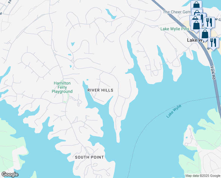 map of restaurants, bars, coffee shops, grocery stores, and more near 9 Shipmaster Court in Clover